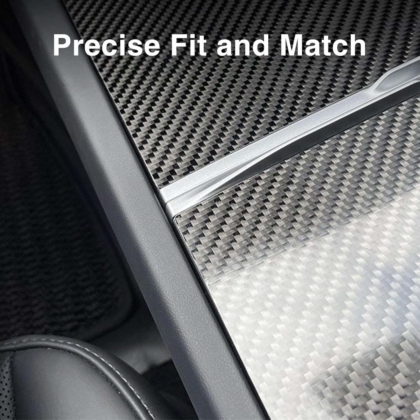 Tesheer Real Carbon Fiber Center Console Cover for 2024 Model 3 Highland