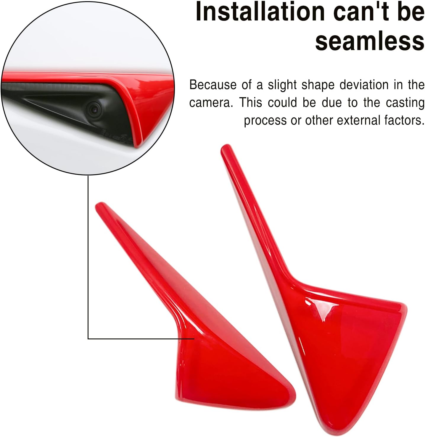 Tesheer Red HW3 Side Camera Covers for 2021–2023 Tesla Model 3/Y – 2PCS