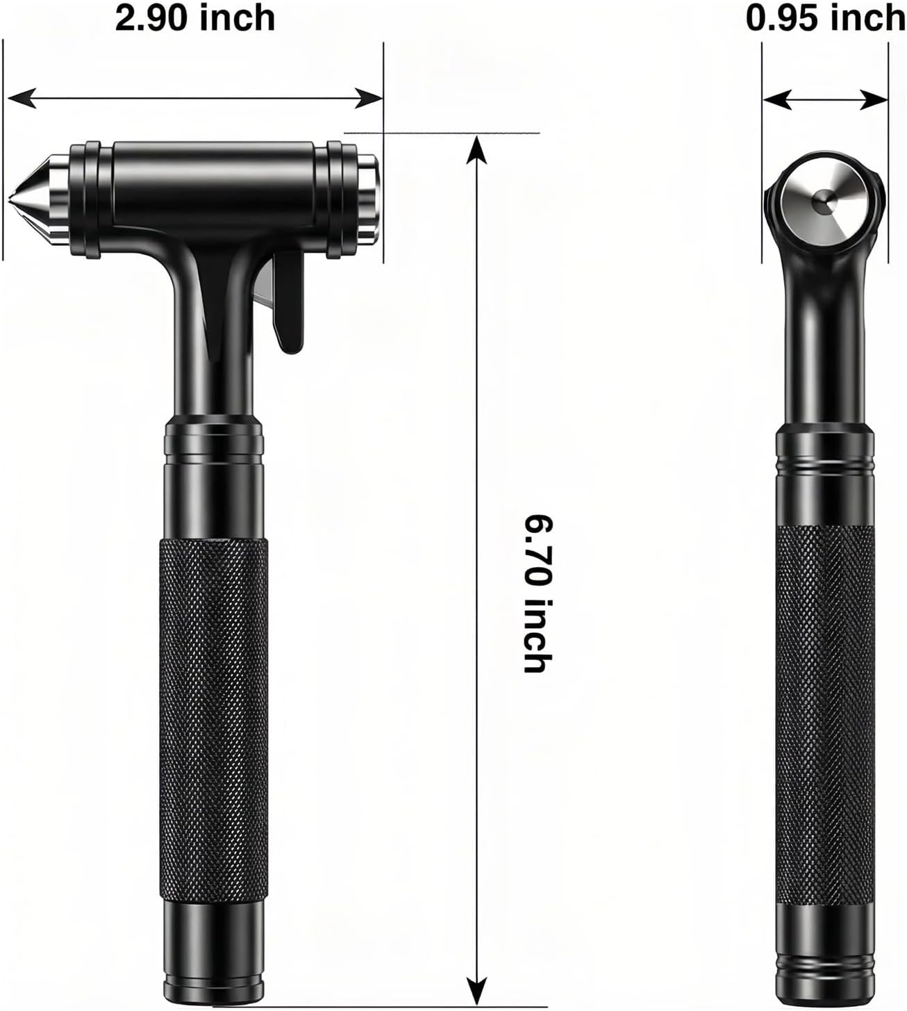 Tesheer 2-Pack Car Window Breaker & Seatbelt Cutter Emergency Escape Hammers – Black