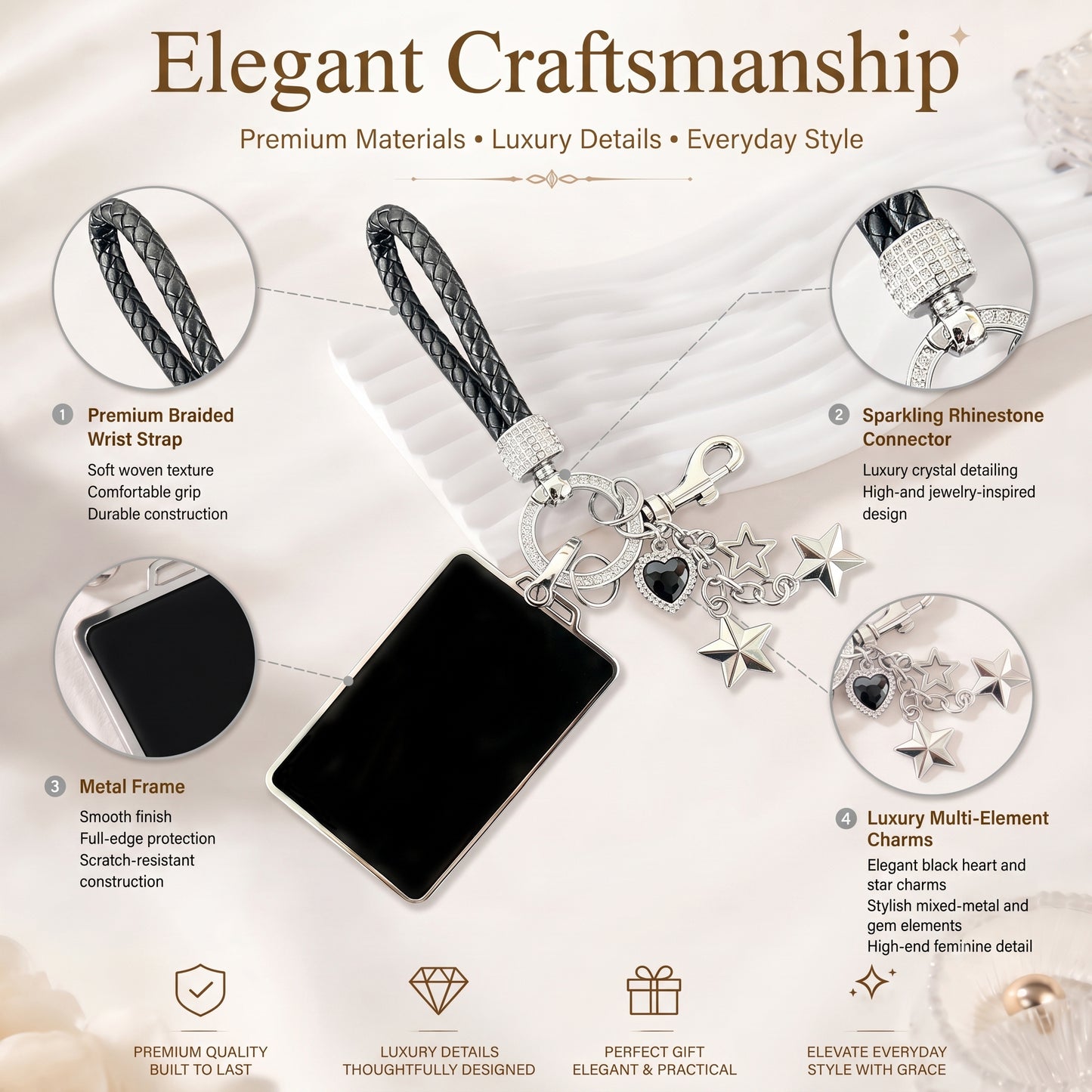 Midnight Star Crystal Tesla Key Card Holder