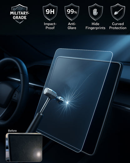 Tesla screen protector with precise edge fit