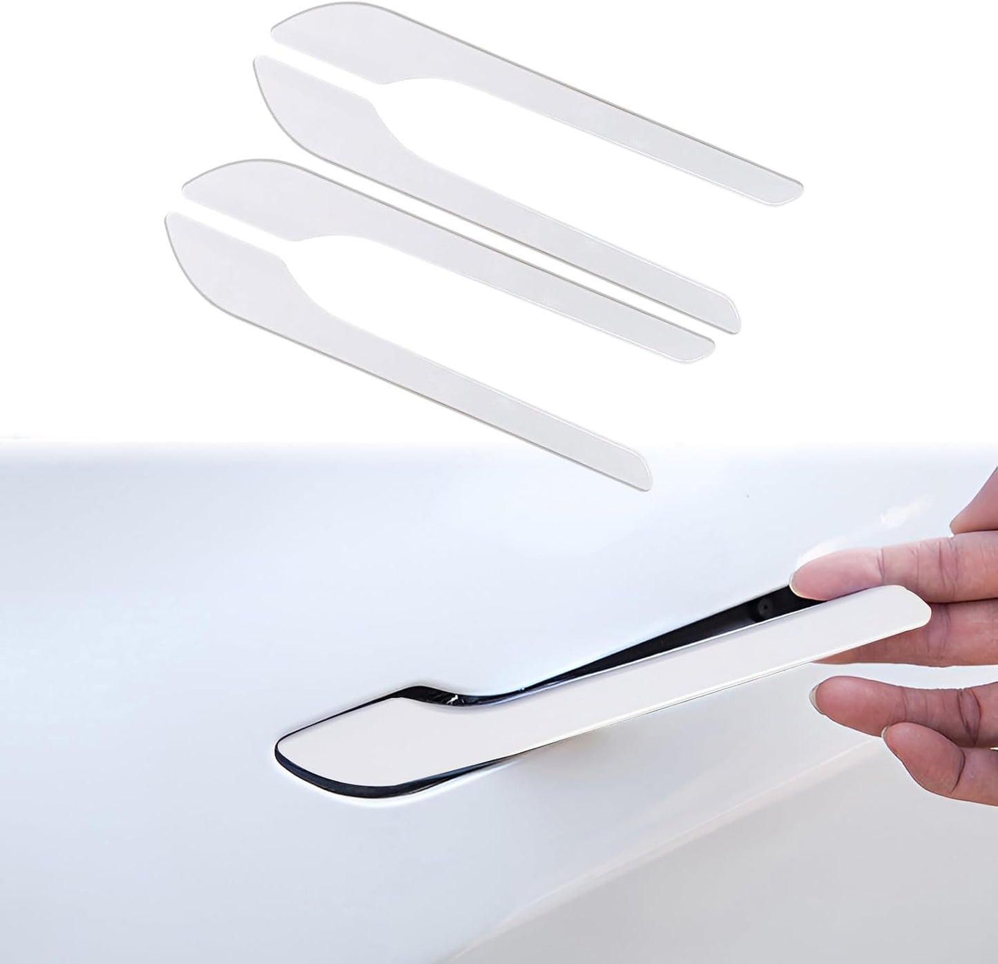 Tesheer White Door Handle Covers for Tesla Model 3/Y – Anti-Scratch, 4PCS